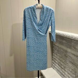 J. McLaughlin Panama Faux Wrap Catalina Cloth Blue Patterned Mini Dress M